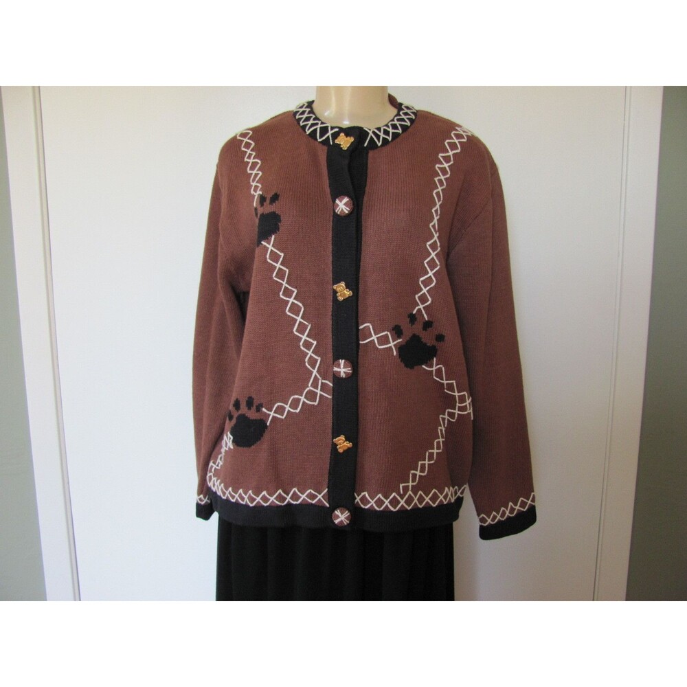 STORYBOOK LIMITED EDITION TEDDY BEAR BROWN/ BLACK SWEATER SIZE M NEW WITH TAGS